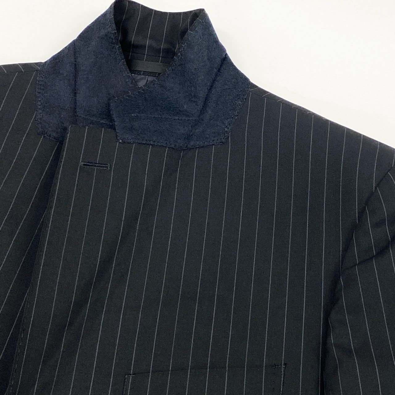 83i3 BURBERRY バーバリー セットアップスーツ テーラードジャケット スラックスパンツ ストライプ ビジネス フォーマル 40 ブラック ダークグレー メンズo07t