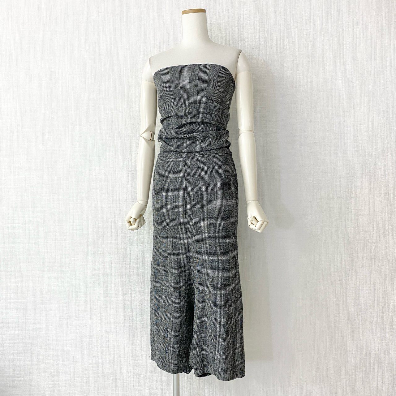 15c21 JUNYA WATANABE comme des garcons ジュンヤワタナベ コムデギャルソン AD2008 チューブトップ サルエル オールインワン ワンピース SS グレー ウール MADE IN JAPAN