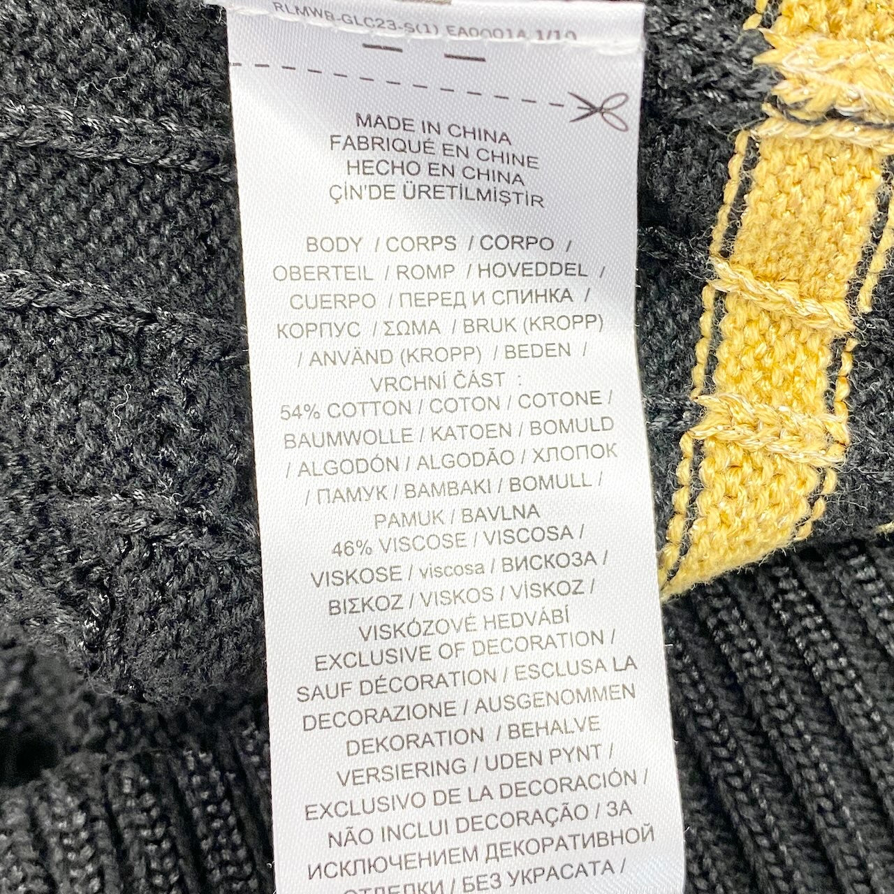 67c31 【美品】LAUREN RALPH LAUREN ローレンラルフローレン ケーブルニットセーター チルデンセーター トップス Mサイズ ブラック ゴールド レディース 女性用u02t