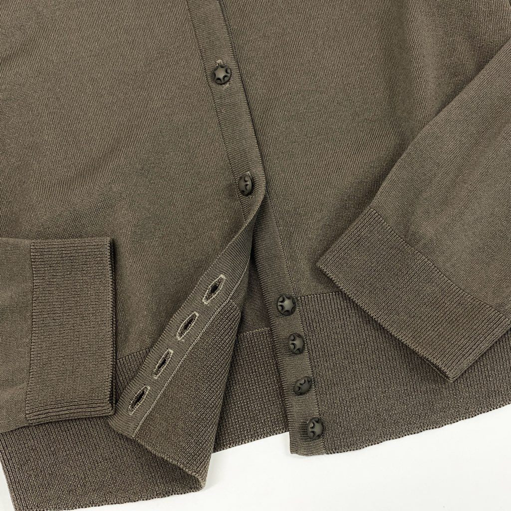 20d6 《美品》 FOXEY NEW YORK フォクシーニューヨーク ニットカーディガン ボレロカーディガン トップス 33180 サイズ38 カーキ系 レディース 日本製