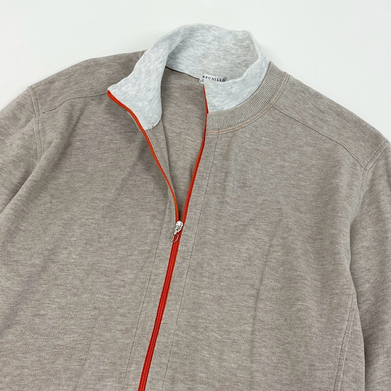 27F25 BRUNELLO CUCINELLI ブルネロクチネリ イタリア製 ダブルジップ レイヤードデザイン ジャケット トップス ドライバーズ 15 ベージュ グレー メンズ