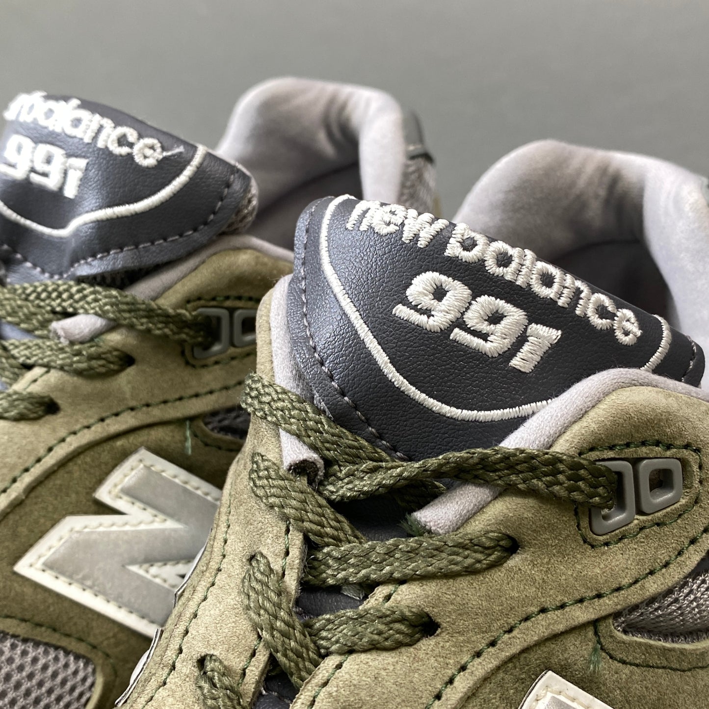1g31 New Balance ニューバランス EX M991GGT スエードレザー スニーカー US 7 1/2 オリーブ Leather シューズ 英国製 紳士靴k02i