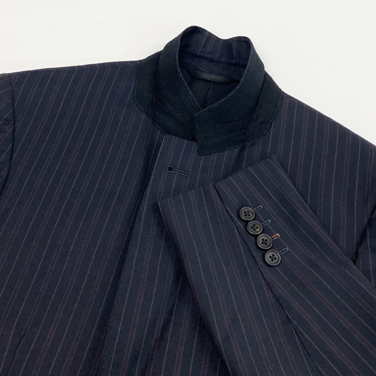 23l14 Paul Smith ポールスミスLoroPiana ロロピアーナ生地 4シーズン 裏地花柄 総柄 2B シングルスーツ セットアップ サイズM ネイビー メンズ 紳士 通年
