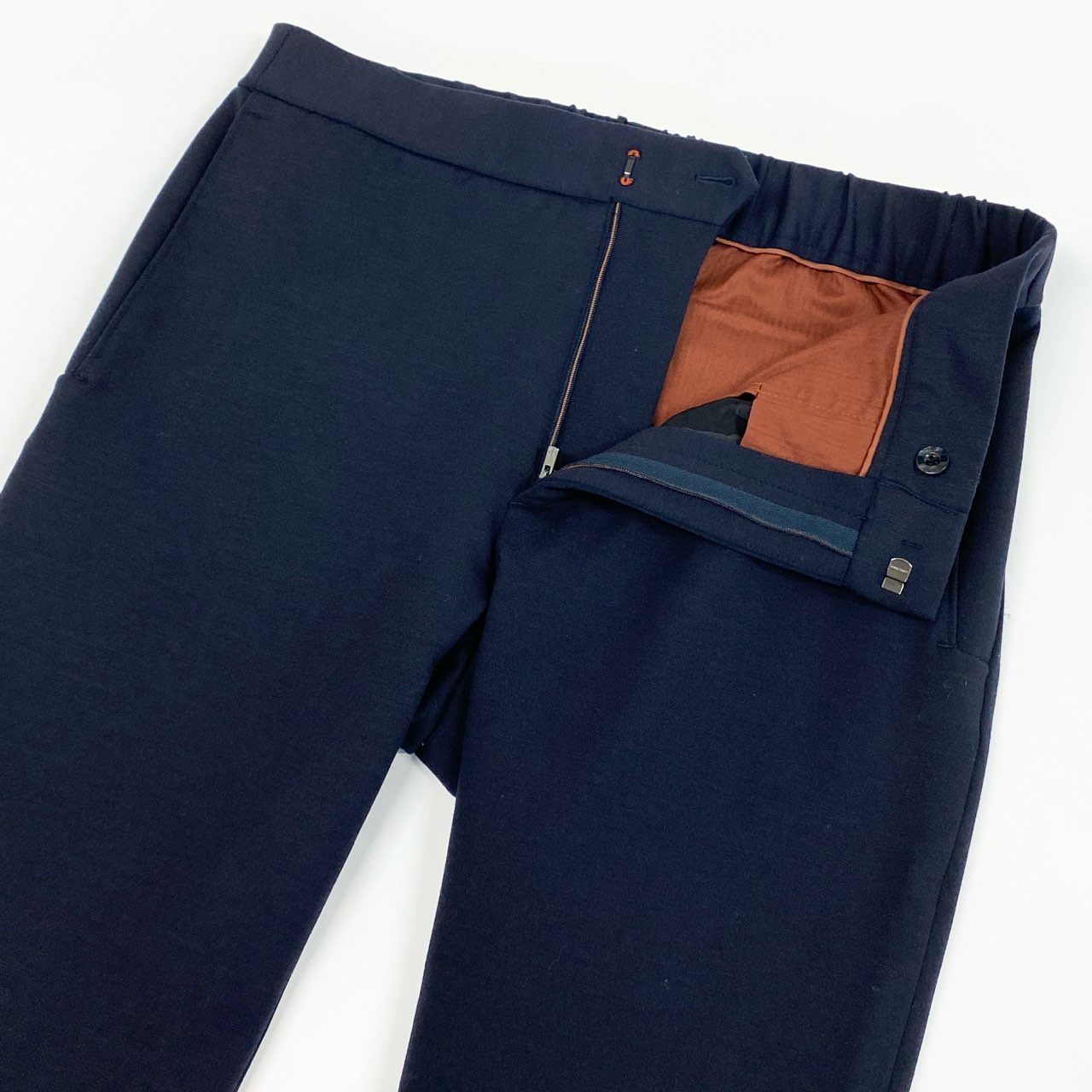 76a14 《美品》 Loro Piana ロロピアーナ Leisure City Straight Pants ウールパンツ FAL3057 52 ネイビー イタリア製