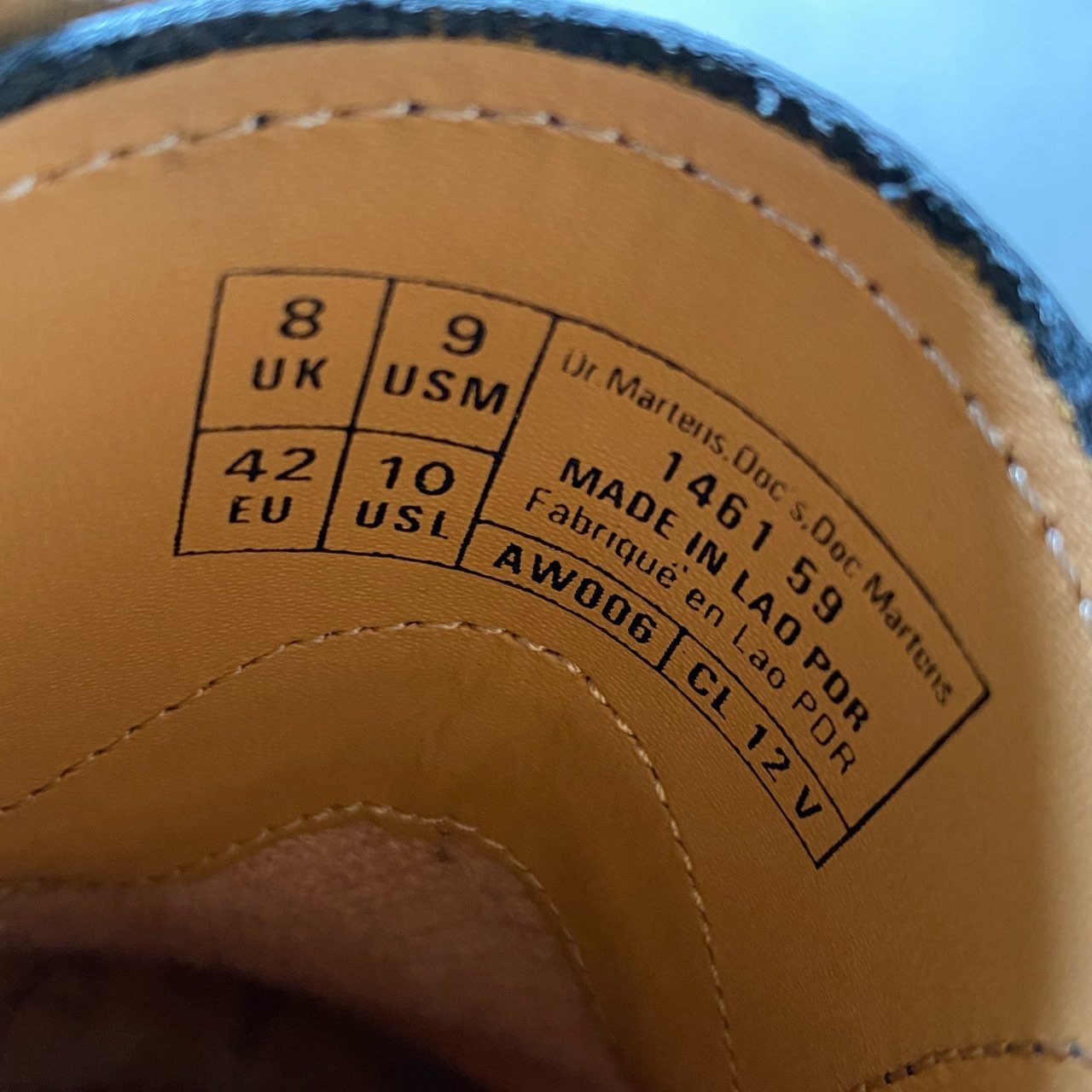 8g28 Dr.Martens ドクターマーチン 3ホールブーツ レザーシューズ 1461 59 US9 ブラック レザー メンズ 男性用 靴