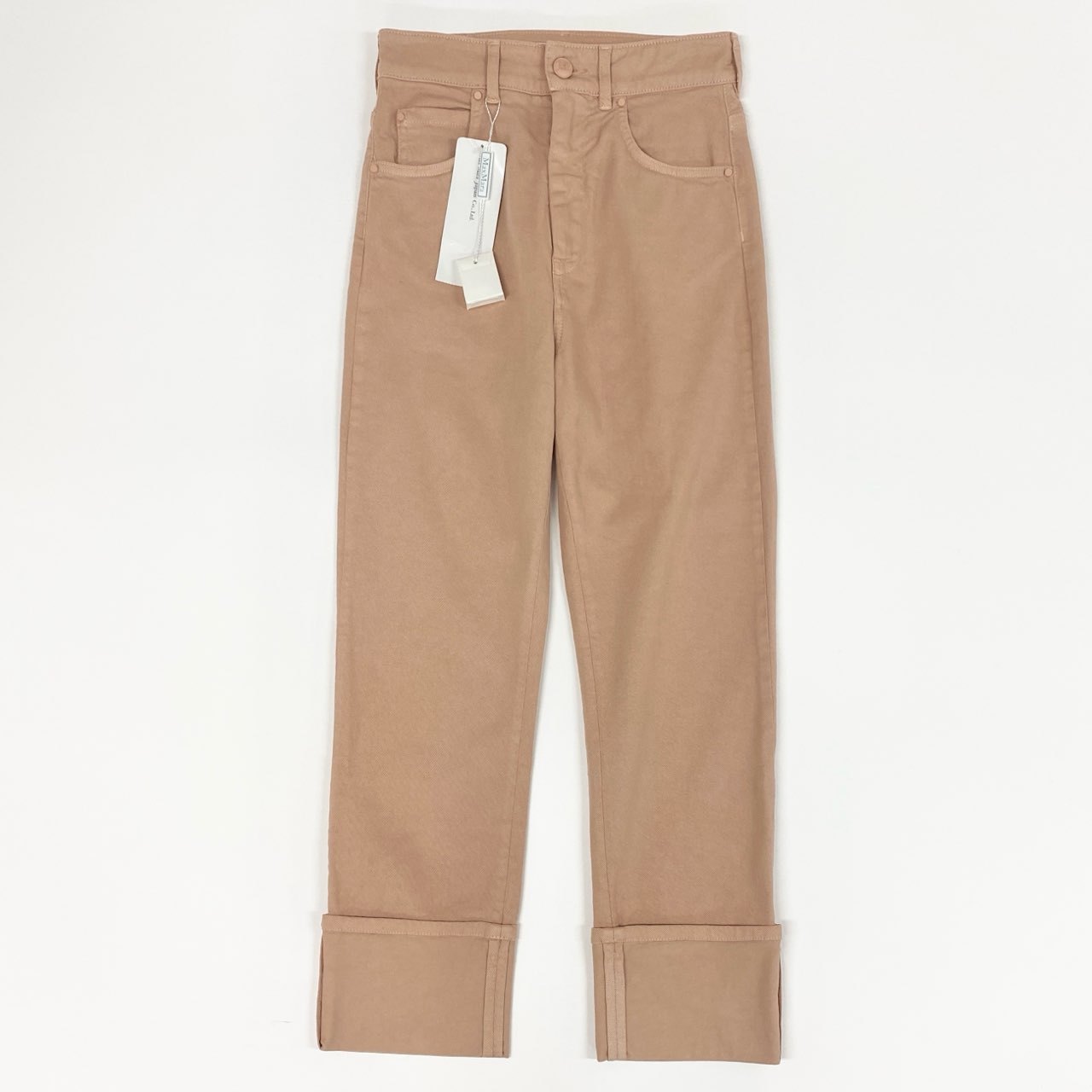 76a14 《未使用》定価¥77,000 Max Mara マックスマーラ ストレッチブル クロップドジーンズ 23113601396 34 ピンク デニムパンツ タグ付き