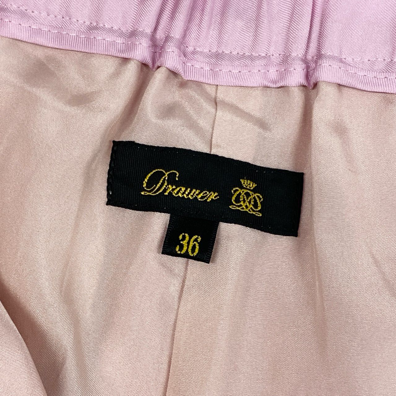 77j28 Drawer ドゥロワー レーヨンドロストパンツ スラックスパンツ シルク 6514-236-1077 36サイズ ピンク レディースu02t
