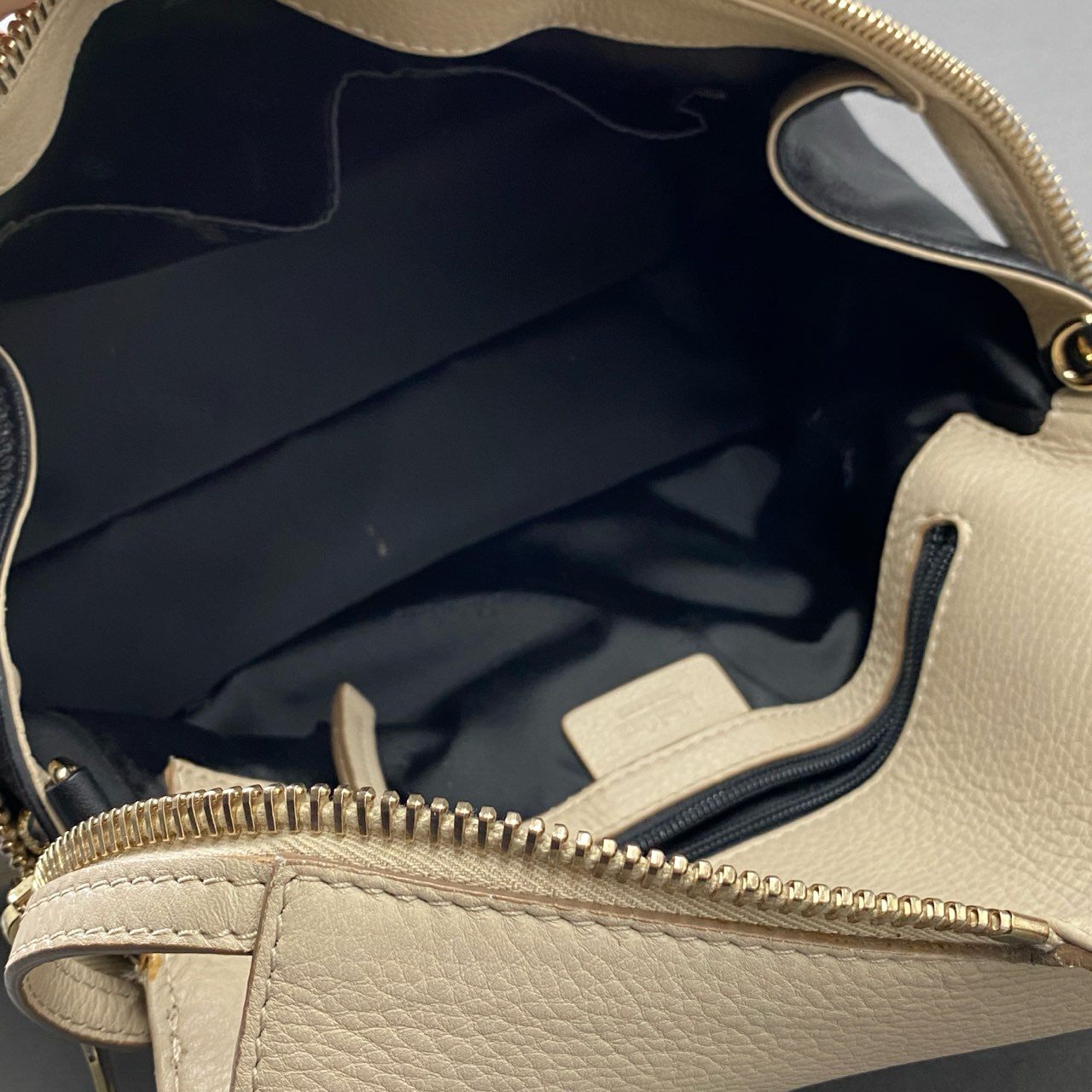 Ae19 MAX MARA マックスマーラ ツートン 2WAY ショルダーバッグ ハンドバッグ ベージュ ブラック レザー イタリア製