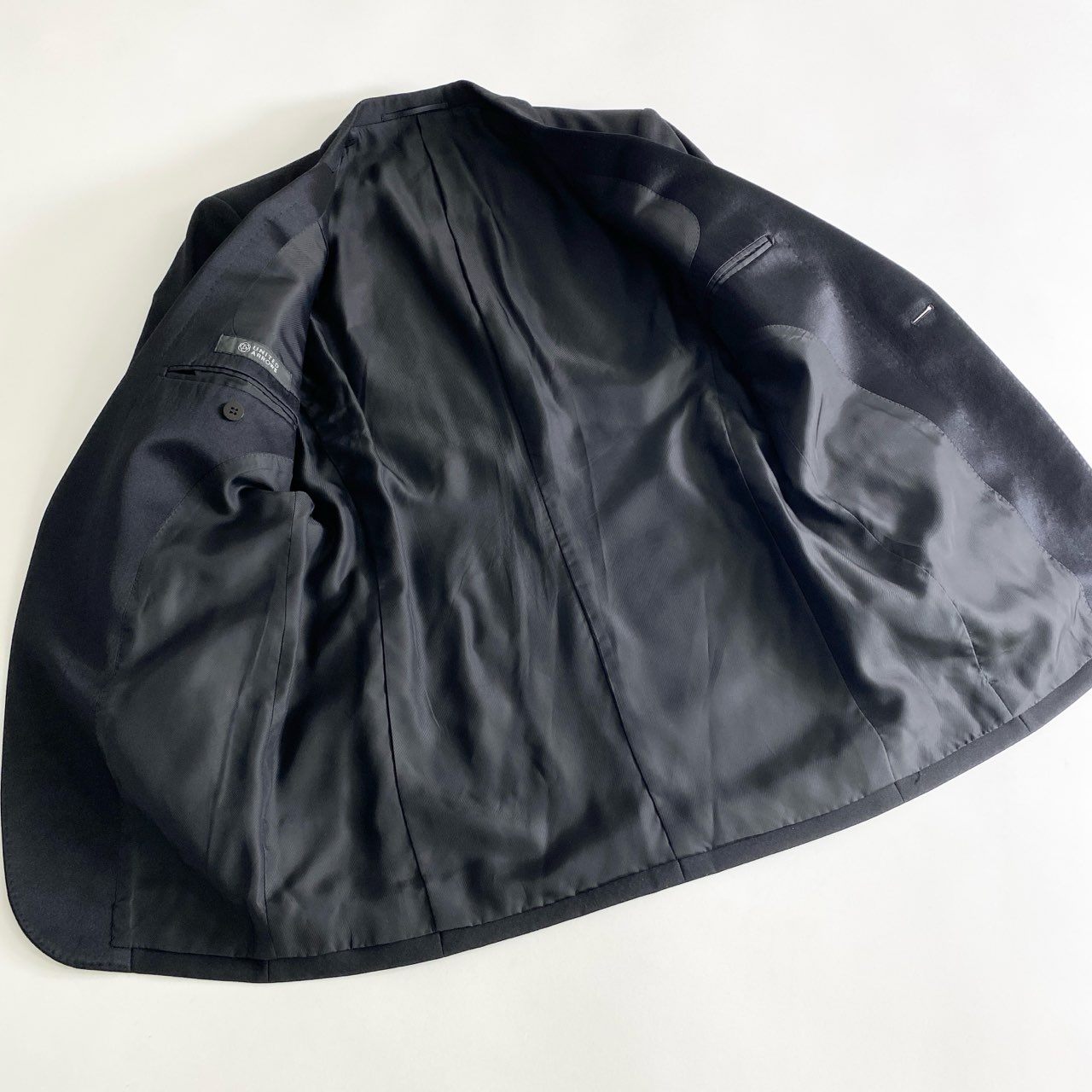 53c21 《美品》 定価¥101,200 UNITED ARROWS ユナイテッドアローズ ピークドラペル 1B タキシード スーツ セットアップ 46 ブラック ドレッシー