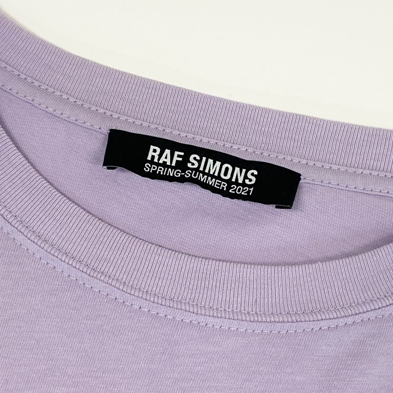 70a15 RAF SIMONS ラフシモンズ 21SS Question Everything オーバーサイズプリントTシャツ カットソー 211-M122-19001 Mサイズ パープル コットン