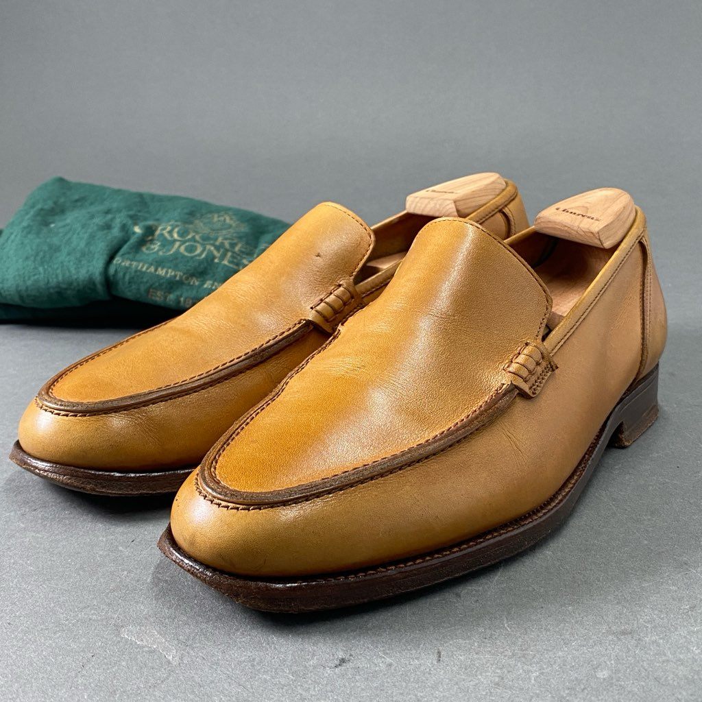 2f2 CROCKETT&JONES クロケットアンドジョーンズ コブラヴァンプ ローファー 6E キャメル レザー leather シューズ イングランド製