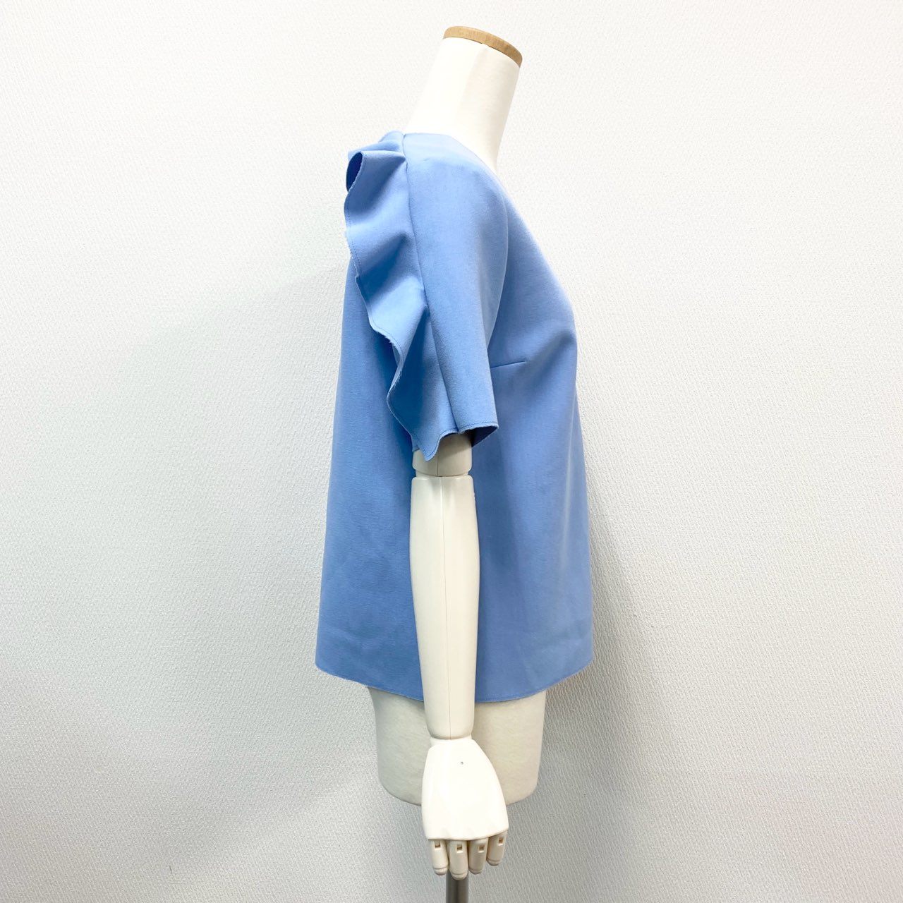 70j15 《美品》MSGM エムエスジーエム フリル半袖カットソー ブラウス トップス 2441MDM02 38サイズ ライトブルー レディースu02t