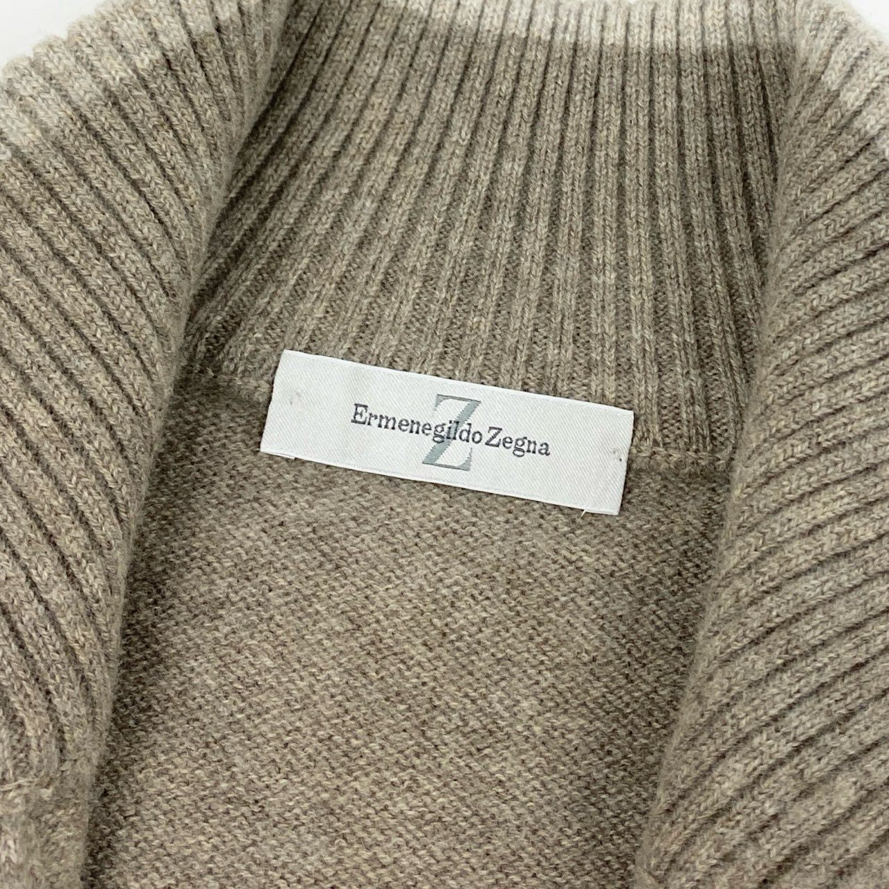 2f6 Ermenegildo Zegna エルメネジルド ゼニア ハーフジップ ニット セーター ドライバーズニット トップス 52 L ブラウン系 ウール