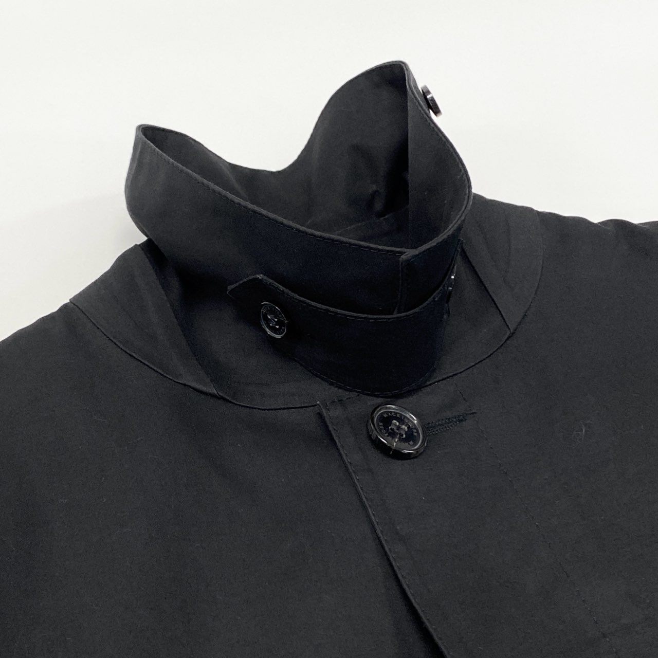 33k19 【スコットランド製】MACKINTOSH マッキントッシュ ライナー着脱可 ゴム引きコート ステンカラーコート サイズ38 ブラック スミクロ メンズ 男性用 アウター コート