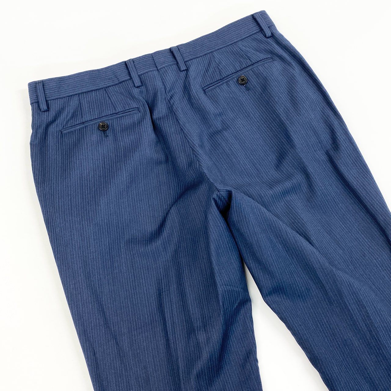 32d11 《美品》 Paul Smith ポールスミス シングルスーツ セットアップ イタリア製 エルメネジルドゼニア社生地 サイズXL ブルー ストライプ メンズ 日本製