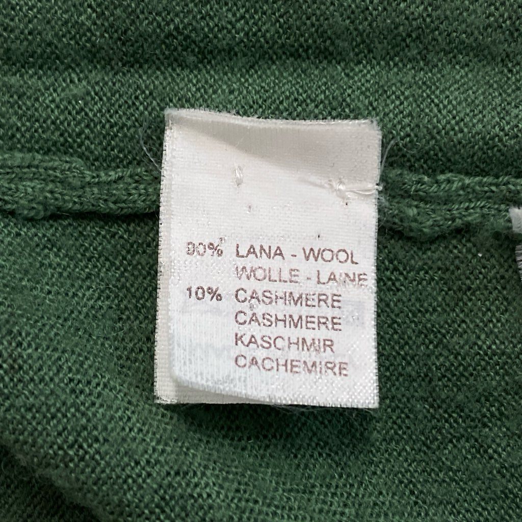 5f7 BRUNELLO CUCINELLI ブルネロクチネリ カシミヤ混 イタリア製 ドライバーズニット セーター ジップアップ エルボーパッチ グリーン ウール カシミア