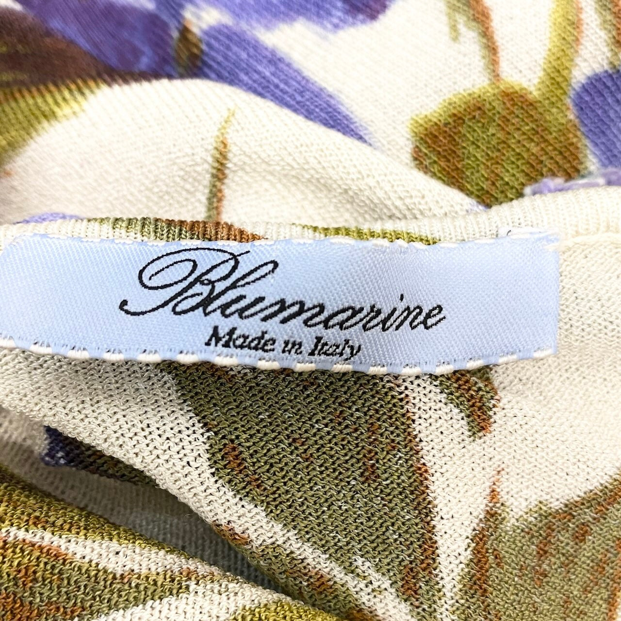 40f15 Blumarine ブルマリン フラワープリント ニットセーター 花柄 薄手 ロングスリーブ マルチカラー レディース女性服o07t