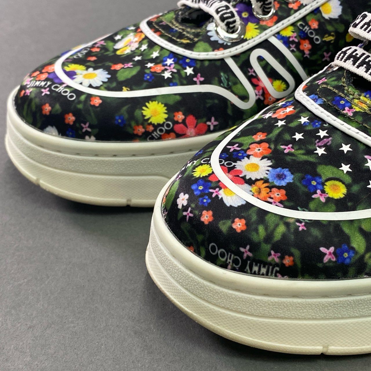 7c11 JIMMY CHOO ジミーチュウ フラワープリント ローカットスニーカー 花柄 シューズ 35 マルチカラー