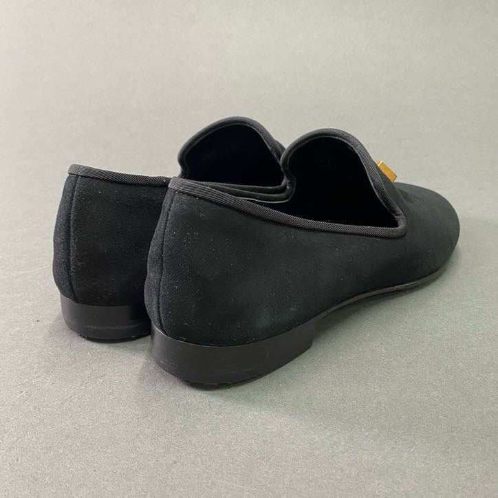 3d3 《美品》 Giuseppe Zanotti ジュゼッペ ザノッティ ゴールドチャーム オペラシューズ 41 ブラック レザー スリッポン ローファー イタリア製