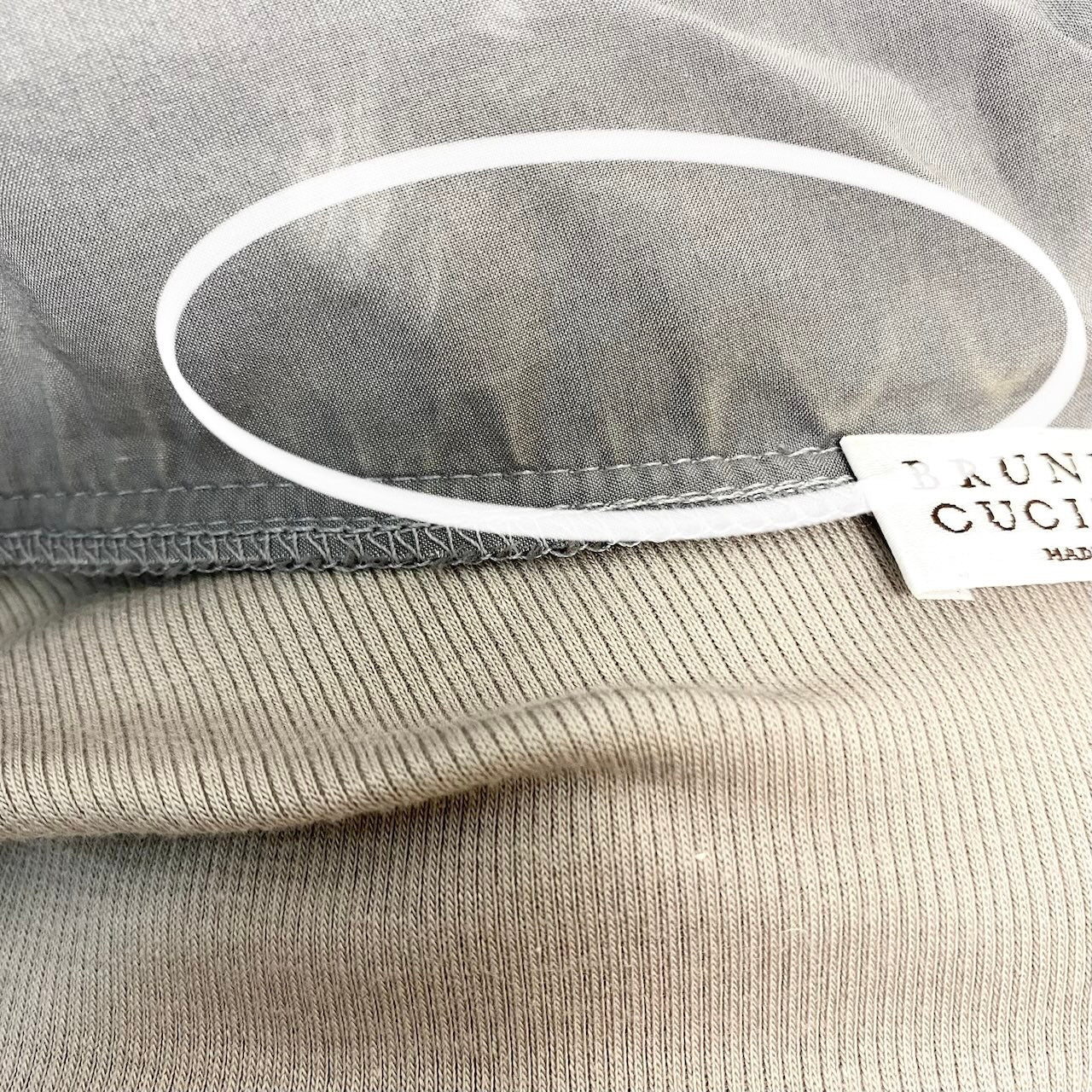22f17 BRUNELLO CUCINELLI ブルネロクチネリ ボウタイ リブニットカットソー 半袖Tシャツ ストレッチ サイズM グレー レディース 女性服o07t