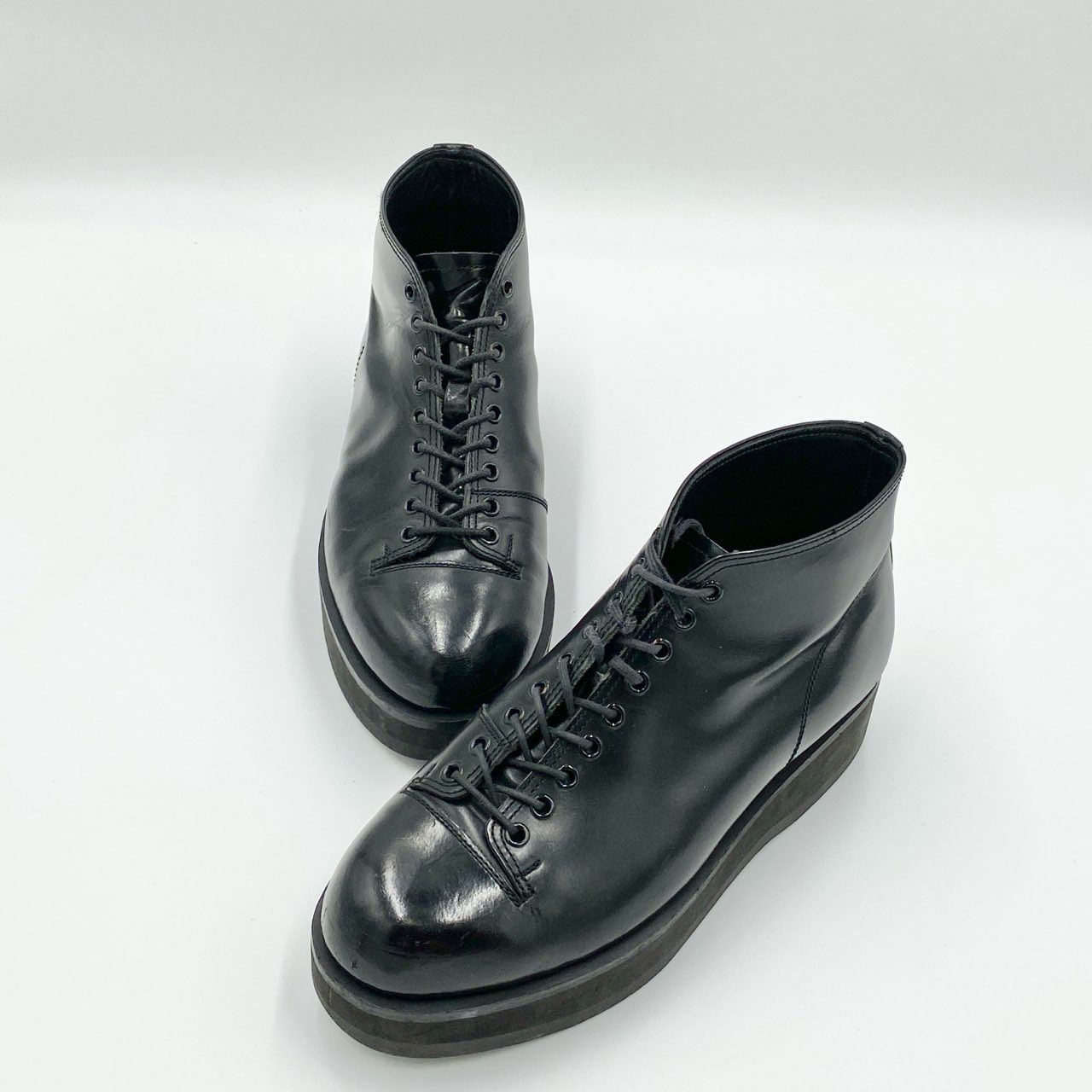 1i4 Yohji Yamamoto POUR HOMME ヨウジヤマモト プールオム モンキーブーツ ショートブーツ 革靴 レザーシューズ M ブラック レザー メンズ 紳士靴u02t