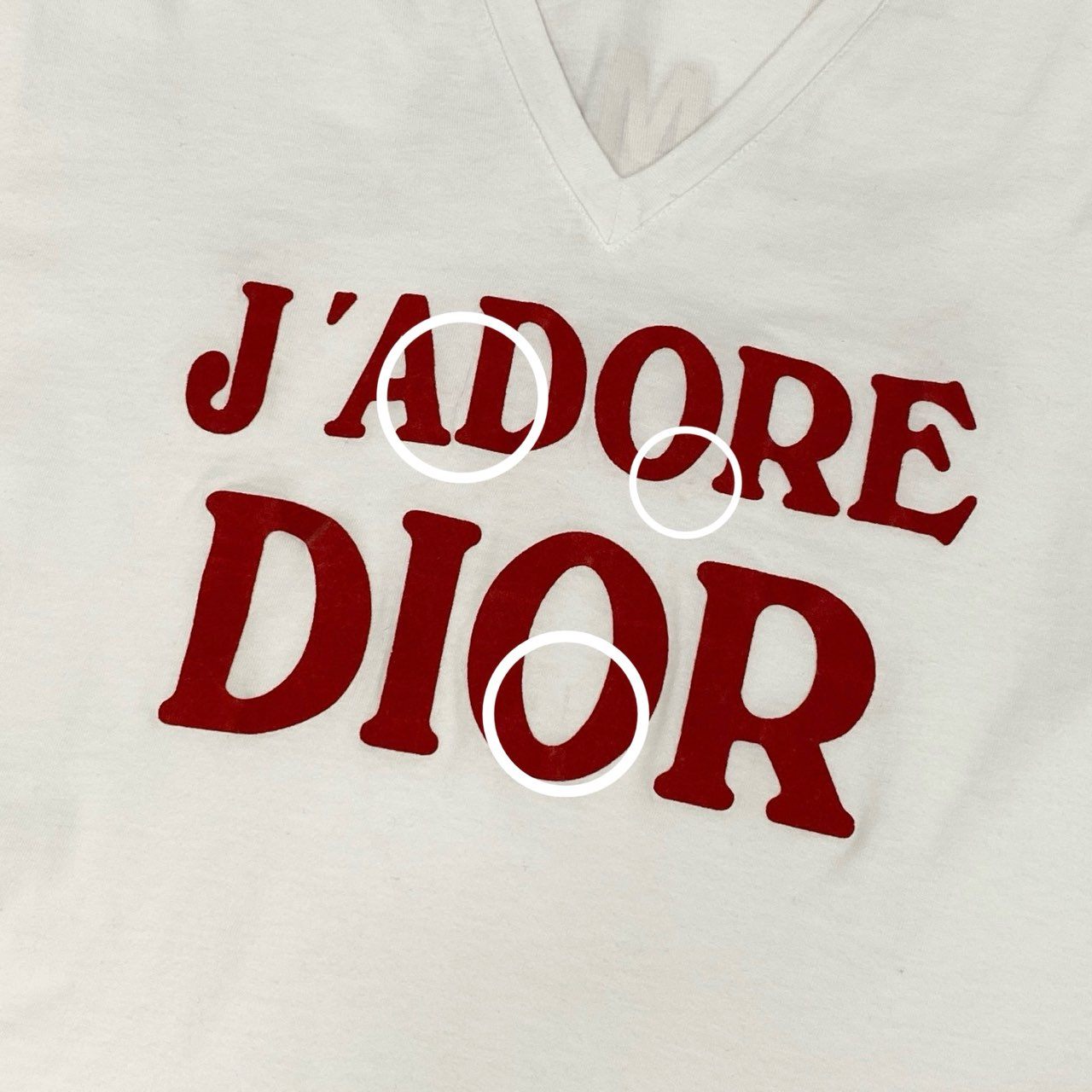 Id10 Christian Dior クリスチャンディオール ガリアーノ期 J'ADORE ロゴ Vネック Tシャツ 3H16155400 40 ホワイト コットン レディースu02t
