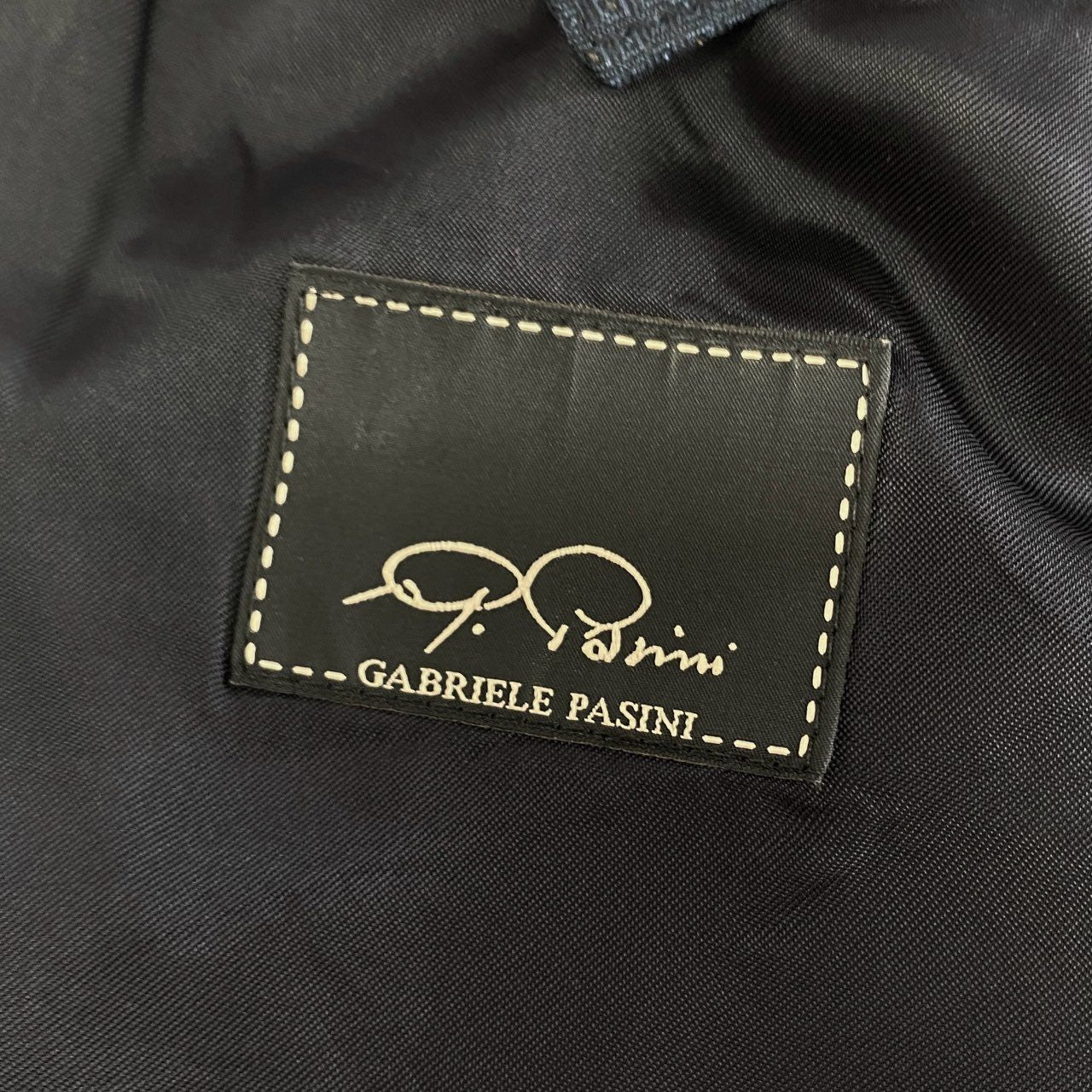 58j18 Gabriele Pasini ガブリエレパジーニ テーラードジャケット ブレザー タキシードジャケット 48 ネイビー ウール コットン