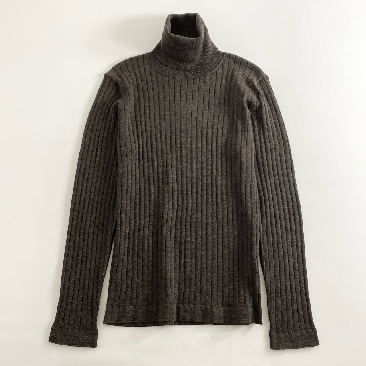 80h12 《美品》 タグ付 Gabriele Pasini ガブリエレパジーニ イタリア製 タートルネック ニット セーター トップス ロングスリーブ 50 ブラウン ウール
