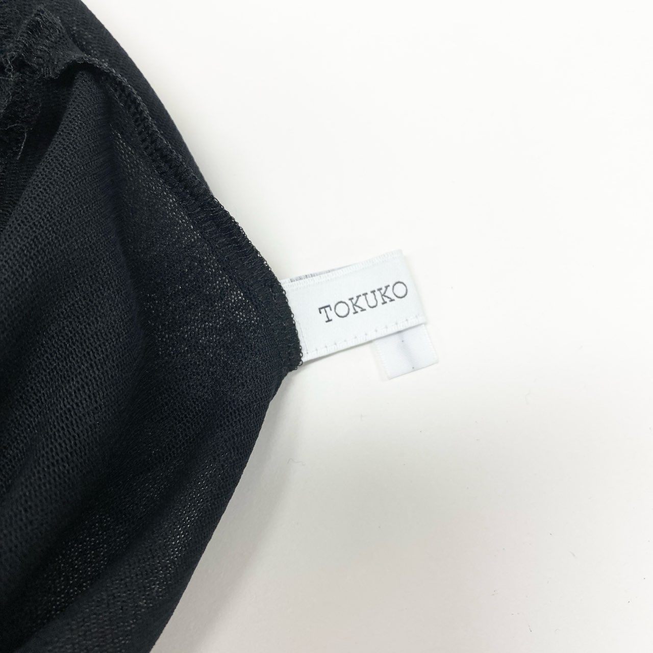 67k20《美品》 TOKUKO 1er VOL トクコプルミエヴォル シアー ロングワンピース 7分袖 フリル装飾 レディース 女性用 9 ブラックu02t