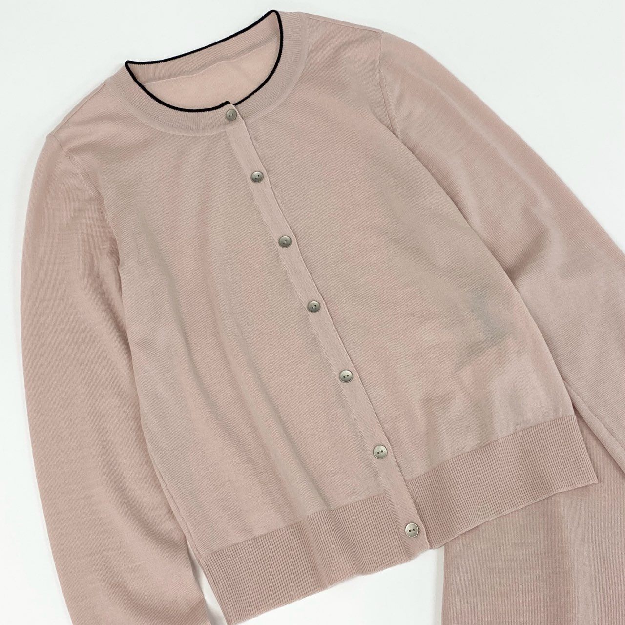 42a23 《美品》定価¥110,000 FOXEY フォクシー Twin Knit Twin F ツインニット アンサンブル 40 アンティークベージュ カーディガン セーター 日本製
