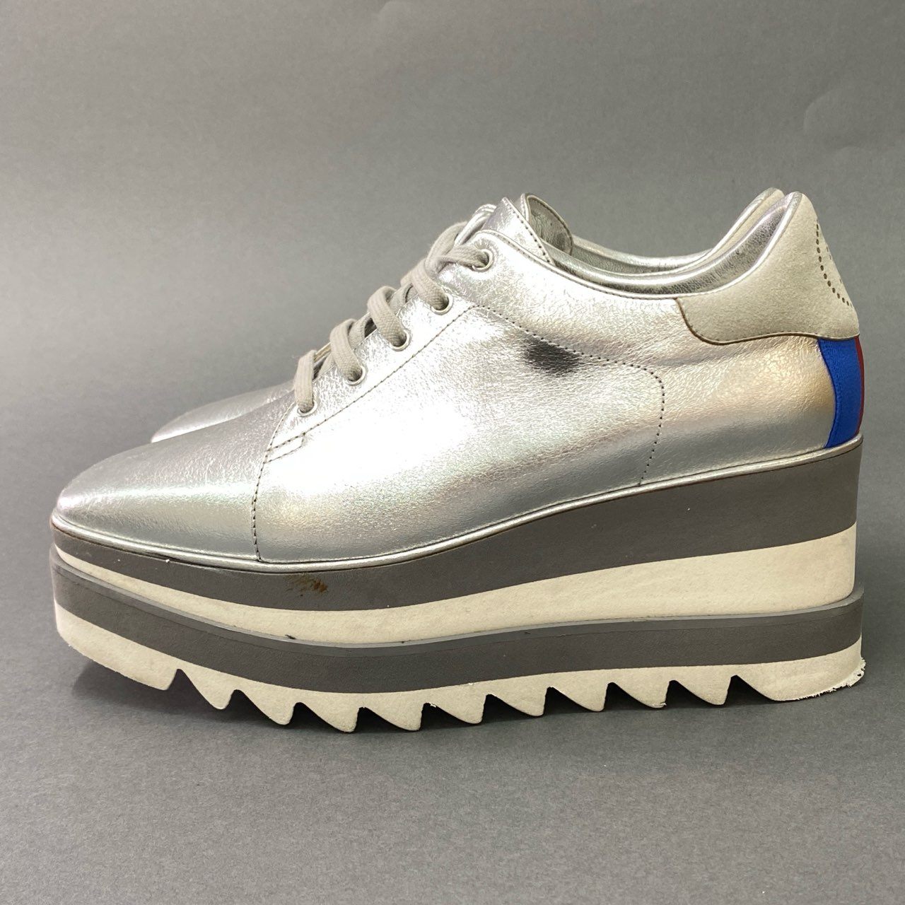 3l19 STELLA McCARTNEY ステラマッカートニー SNEAK ELYSE スニークエリス 厚底 スニーカー 38 シルバー イタリア製 シューズ