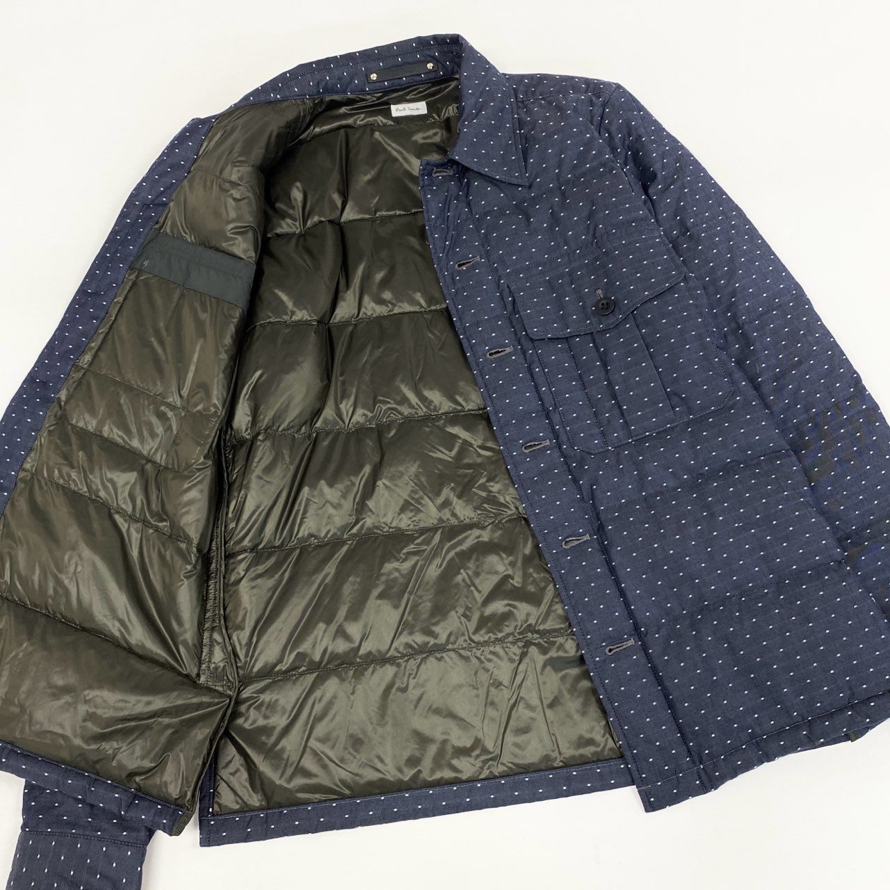 56H1 Paul Smith ポールスミス ダウンジャケット ドット柄 アウター コート キルティング メンズ 男性用 紳士服 PM-BM-62311 M ネイビーu02t