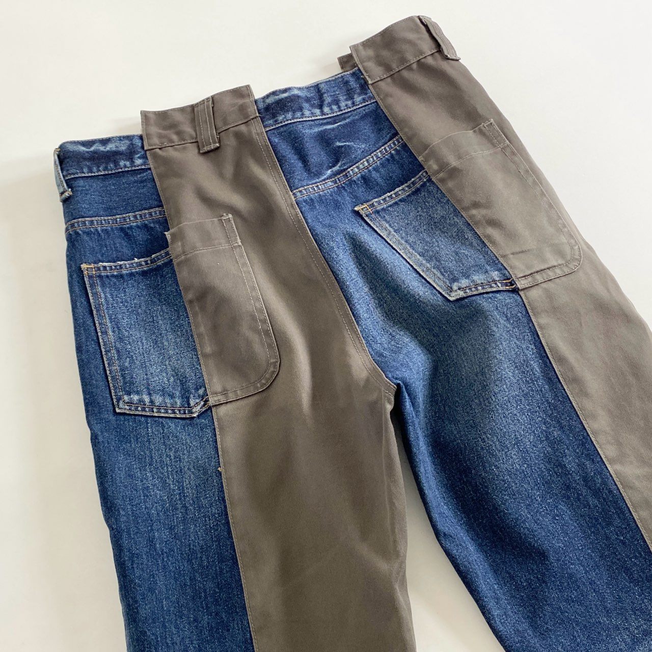 87i1 定価¥146,700 22SS MAISON MIHARA YASUHIRO メゾン ミハラヤスヒロ MMY パネルストレートジーンズ デニムパンツ A08PT022 44 ブルー グレー DENIM