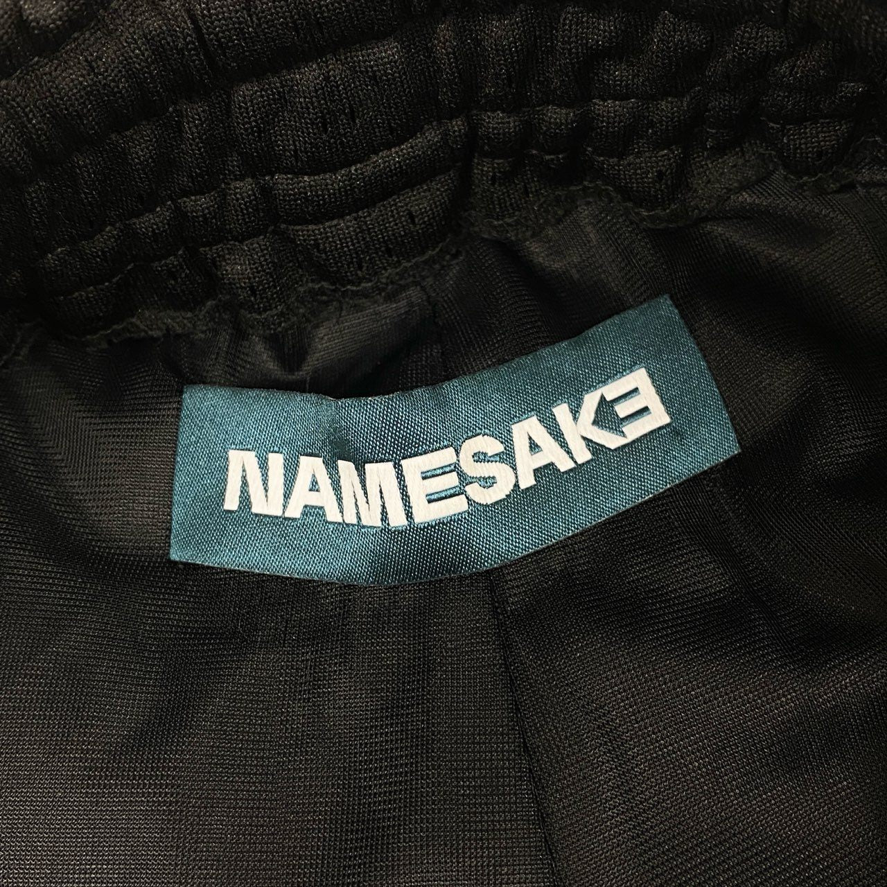 49L8 【美品】NAMESAKE ネイムセイク メッシュトラックパンツ ボトムス Sサイズ相当 ブラック アイボリー ポリエステル100% メンズo07t