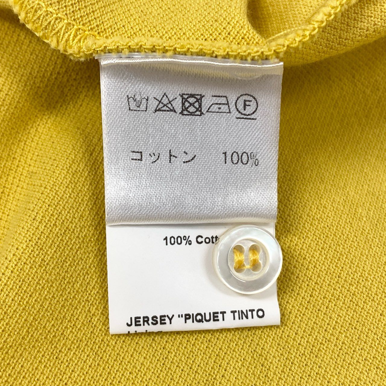 64g24 ISAIA イザイア アイコン ポロシャツ 半袖 無地 ロゴ刺繍 綿 イタリア製 メンズ 男性用 M マスタードイエロー コットン100%_