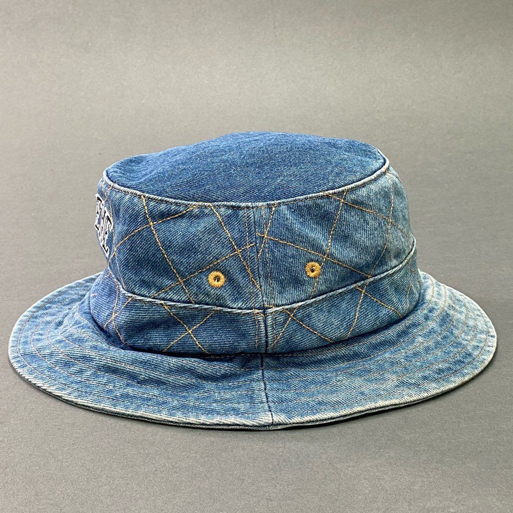 8d5 Supreme シュプリーム Diamond Stitch Crusher Hat バケットハット クラッシャーハット ブランドロゴ コットン100% M/L ブルー コットン100%