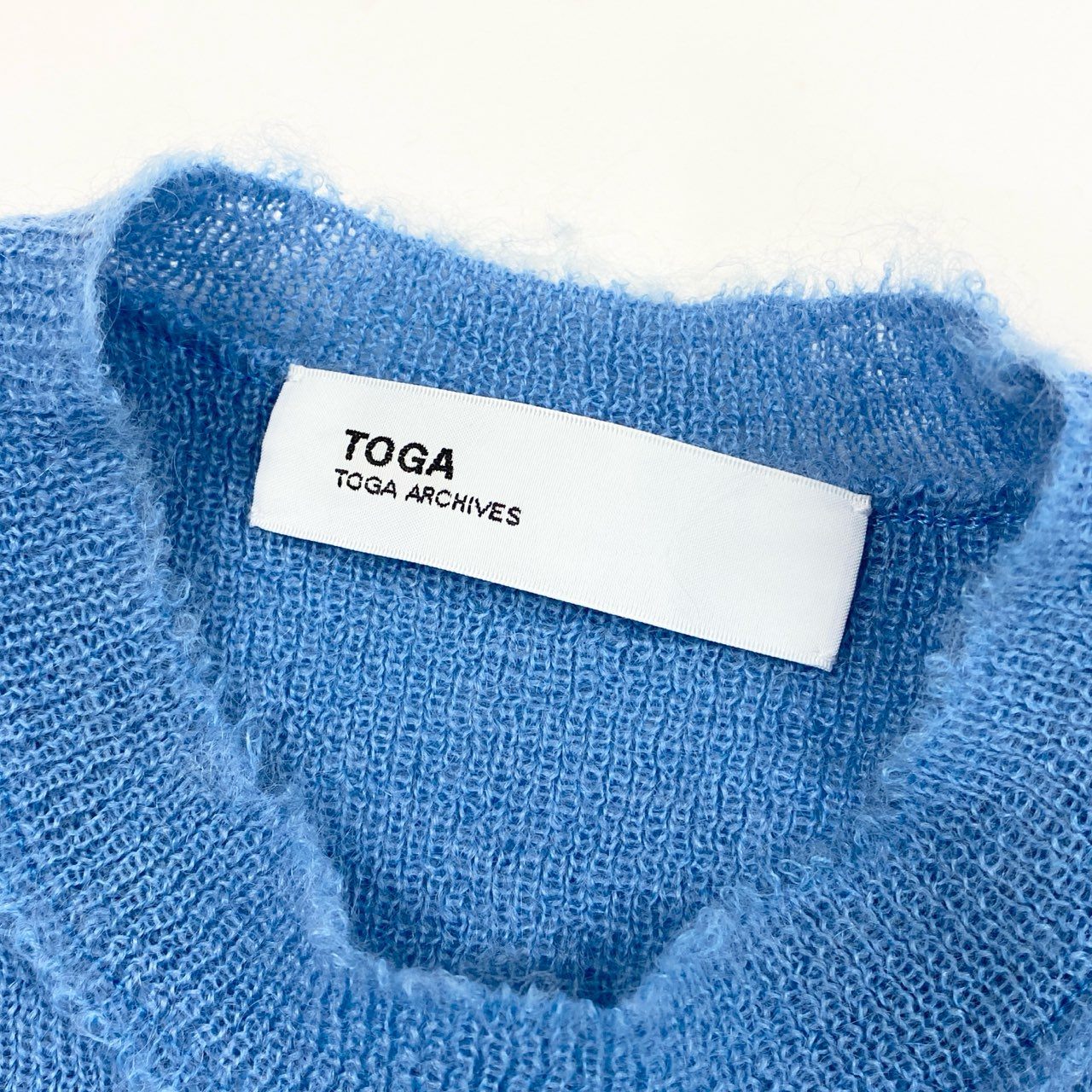 61g23 TOGA トーガ Mohair knit Pullover モヘアニットプルオーバー セーター 日本製 TA02-XN007 36 ブルー レディース