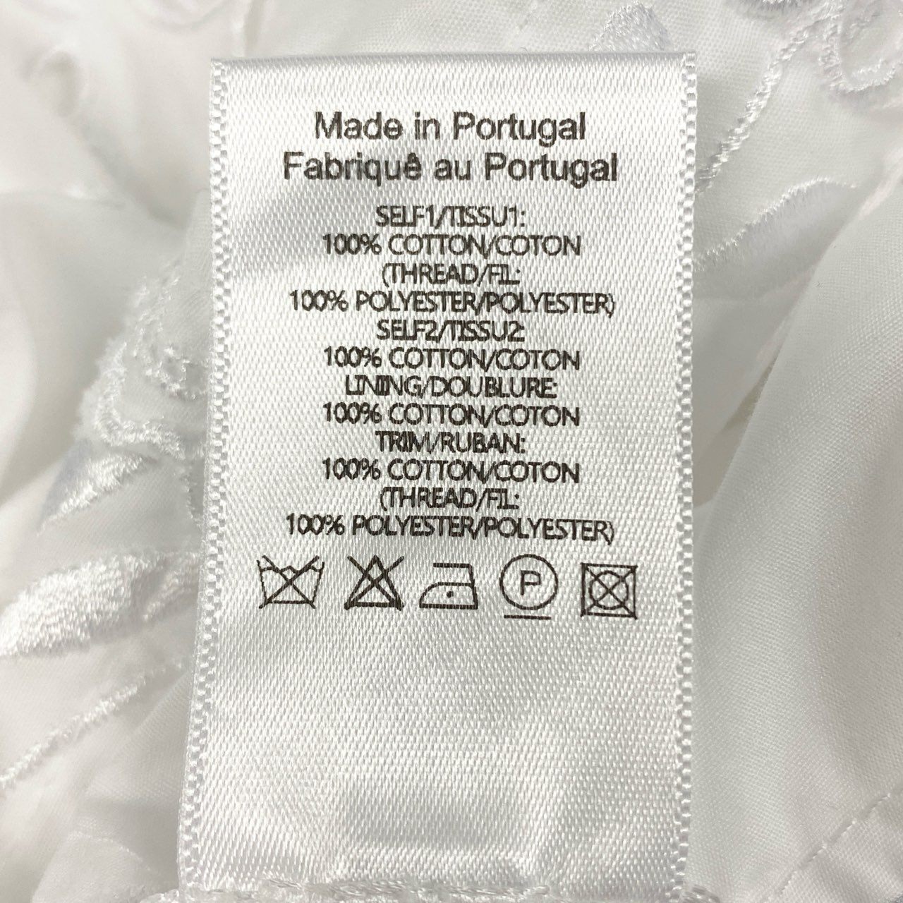 56f5 SIMONE ROCHA シモーネロシャ レース刺繍 長袖 セーラーブラウス シャツ チュニック ソングスリーブ トップス UK4 ホワイト コットン