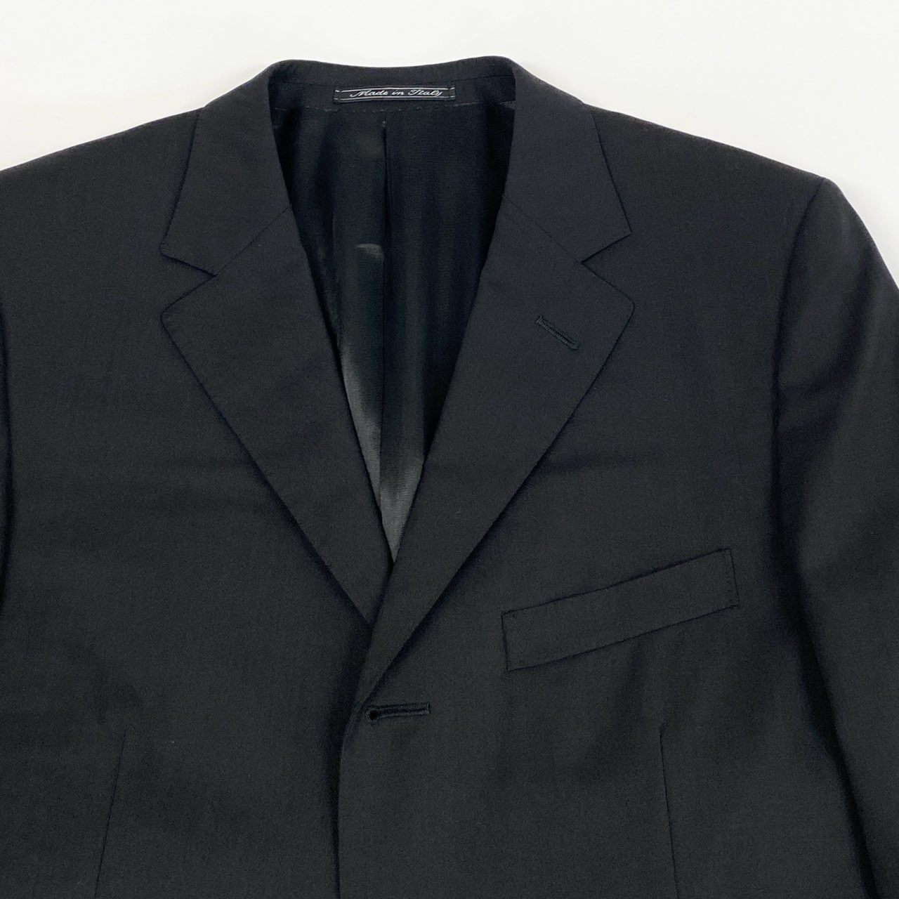 65i29 イタリア製 GUCCI グッチ シングルスーツ セットアップ ビジネス サイズ48 ブラック ウールポリウレタン メンズ オールドk02i