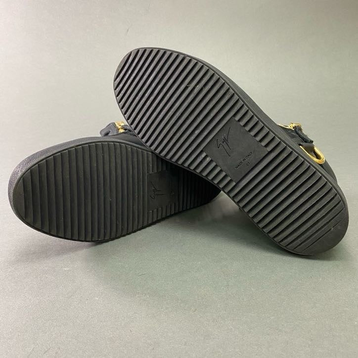 3d3 Giuseppe Zanotti ジュゼッペ ザノッティ ミドルカット スニーカー 41 / 26cm ブラック レザー シューズ KRISS COBY