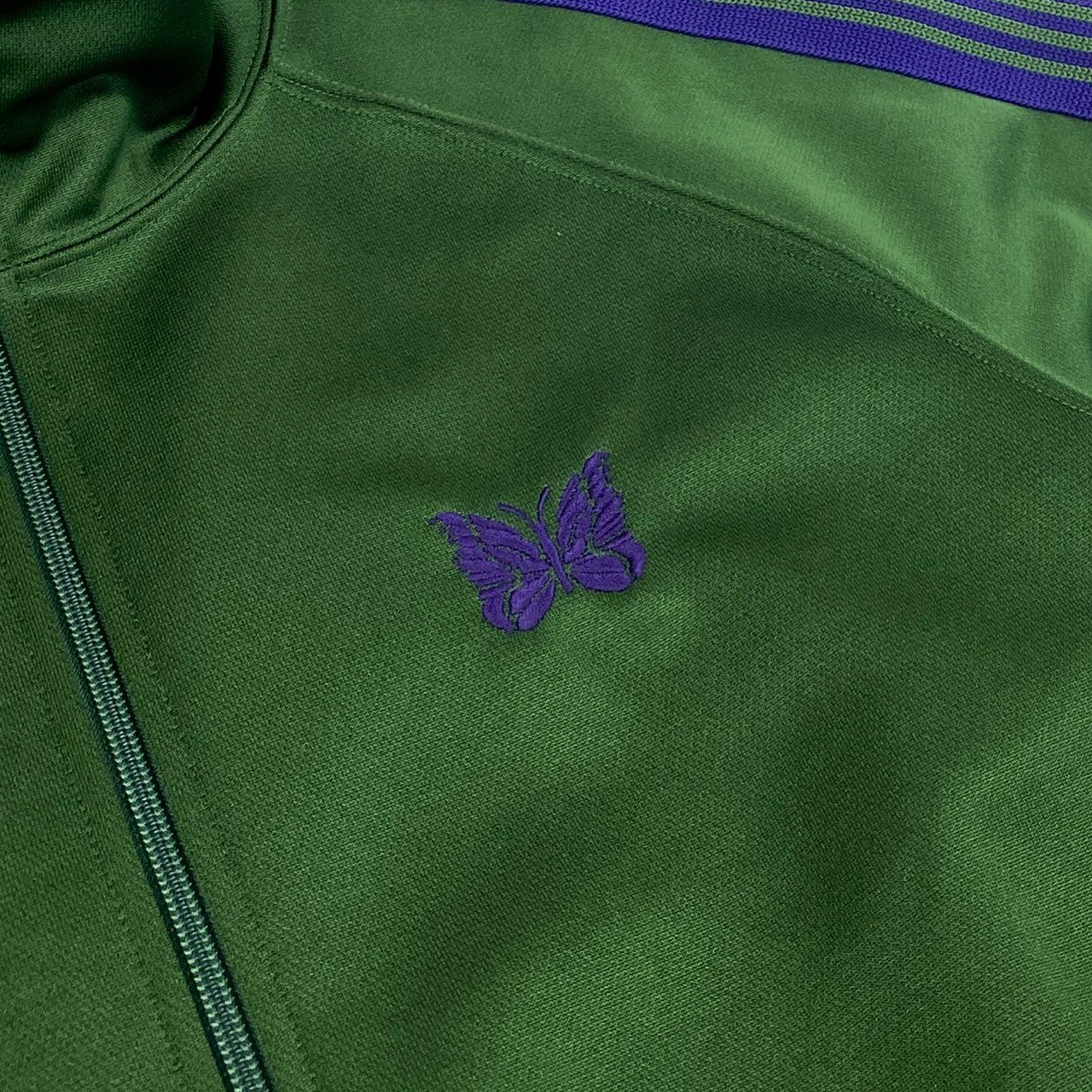 18e30 Needles ニードルス Track Jacket-Poly Smooth トラックジャケット サイドライン ロゴ刺繍 NS244 Mサイズ グリーン