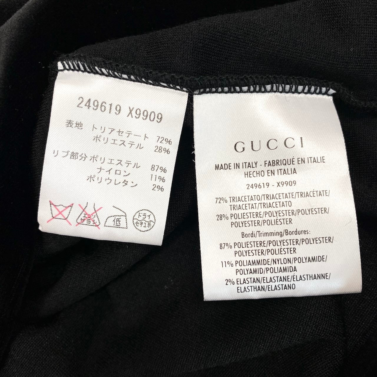 e1 【美品】GUCCI 半袖ベロアドレスワンピース イタリア製 249619 X9909 Sサイズ ブラック レディース 女性用k02i