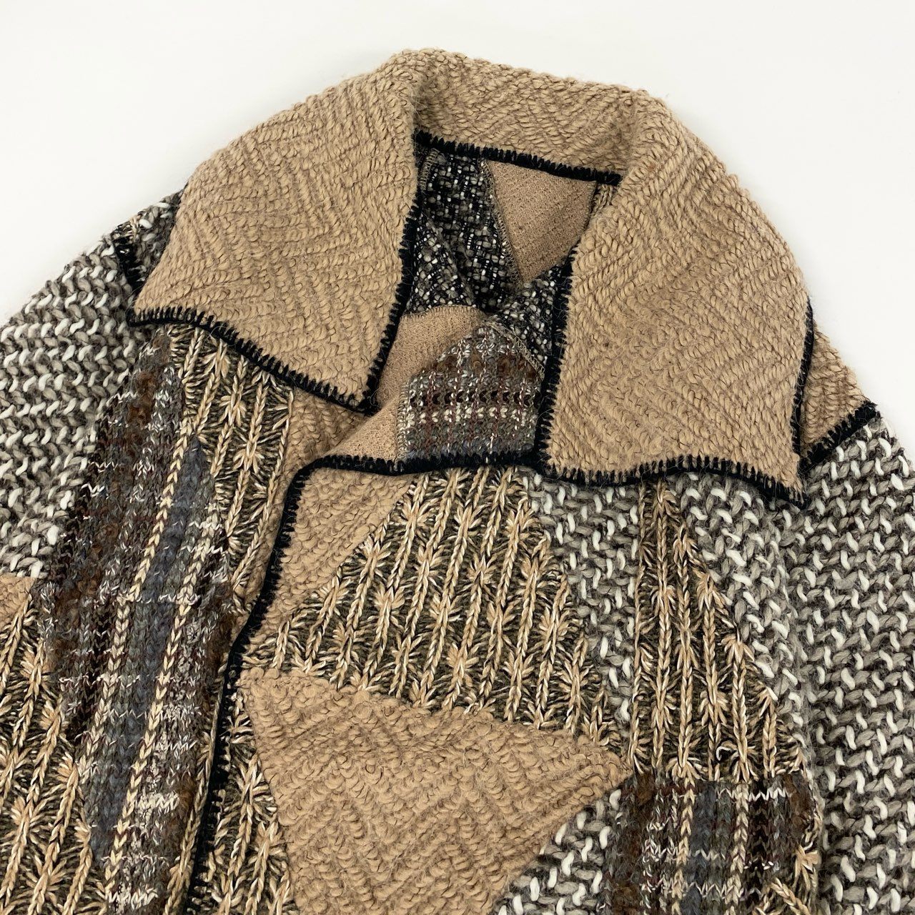 62g24 MISSONI ミッソーニ クレイジーパターン ローゲージ ニットガウン ニットジャケット サイズ48 マルチカラー メンズ_
