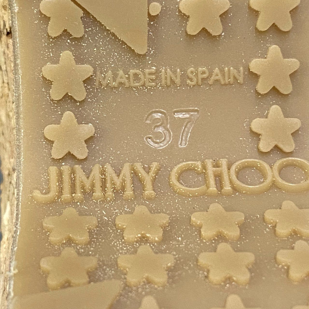 1b23 JIMMY CHOO ジミーチュウ エナメル クロスストラップ サンダル コルクウェッジサンダル レディース 女性靴 サイズ37 ブラックu02t