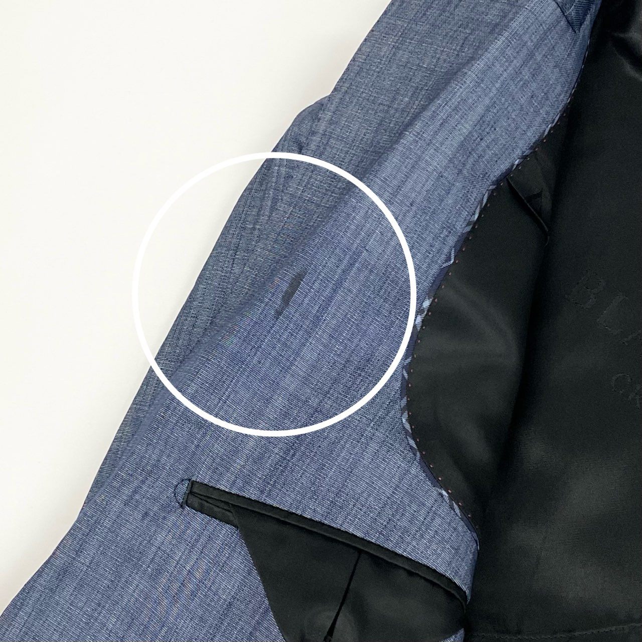 79j9 BLACK LABEL CRESTBRIDGE ブラックレーベル クレストブリッジ スーツセットアップ シングルスーツ 2B 背抜き サイドベンツ 51H21-311-22 40サイズ インディゴ メンズo07t