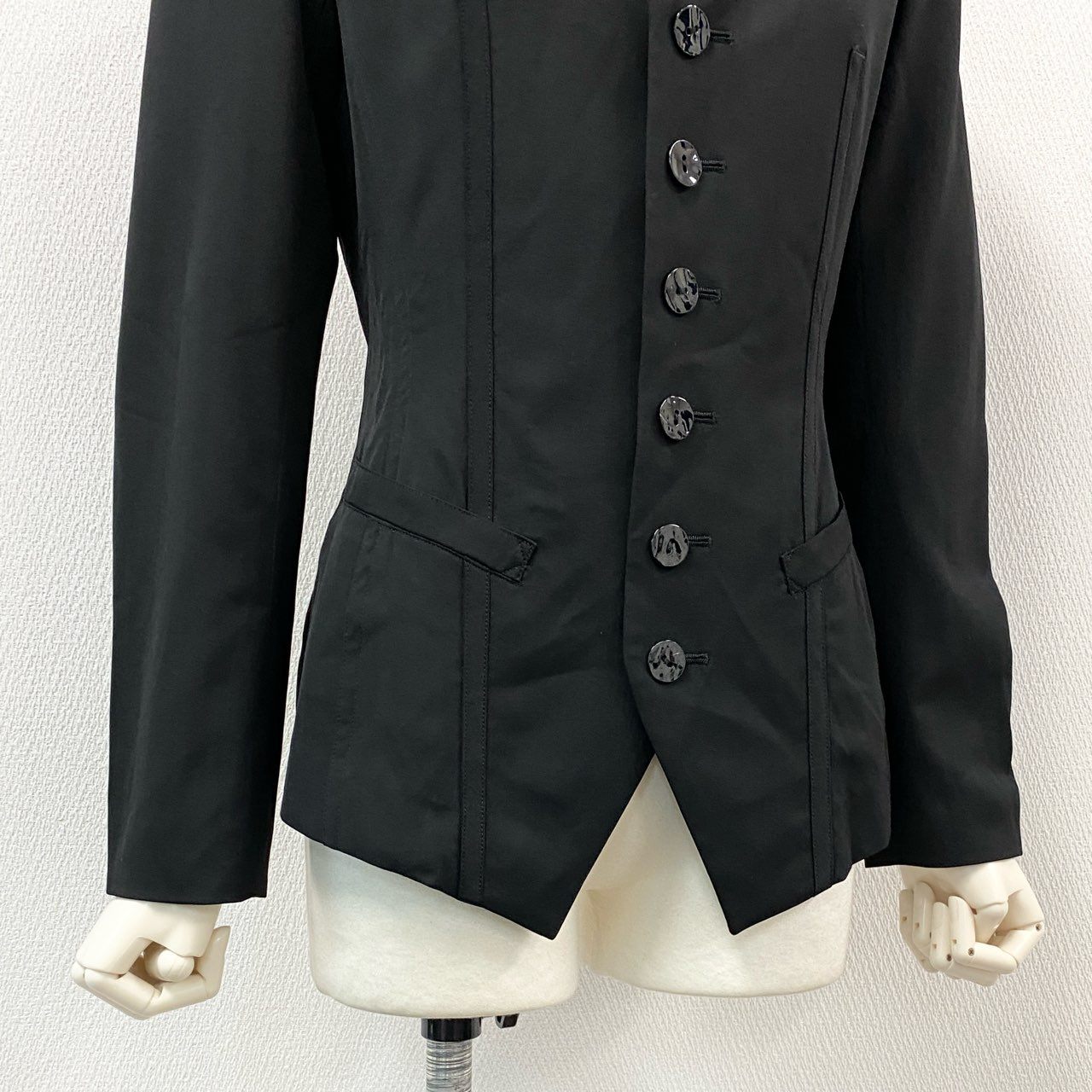57h4 Jean Paul GAULTIER ジャンポールゴルチエ レースアップ テーラードジャケット 薄手 デザイン◎ サイズ40 ブラック レディース