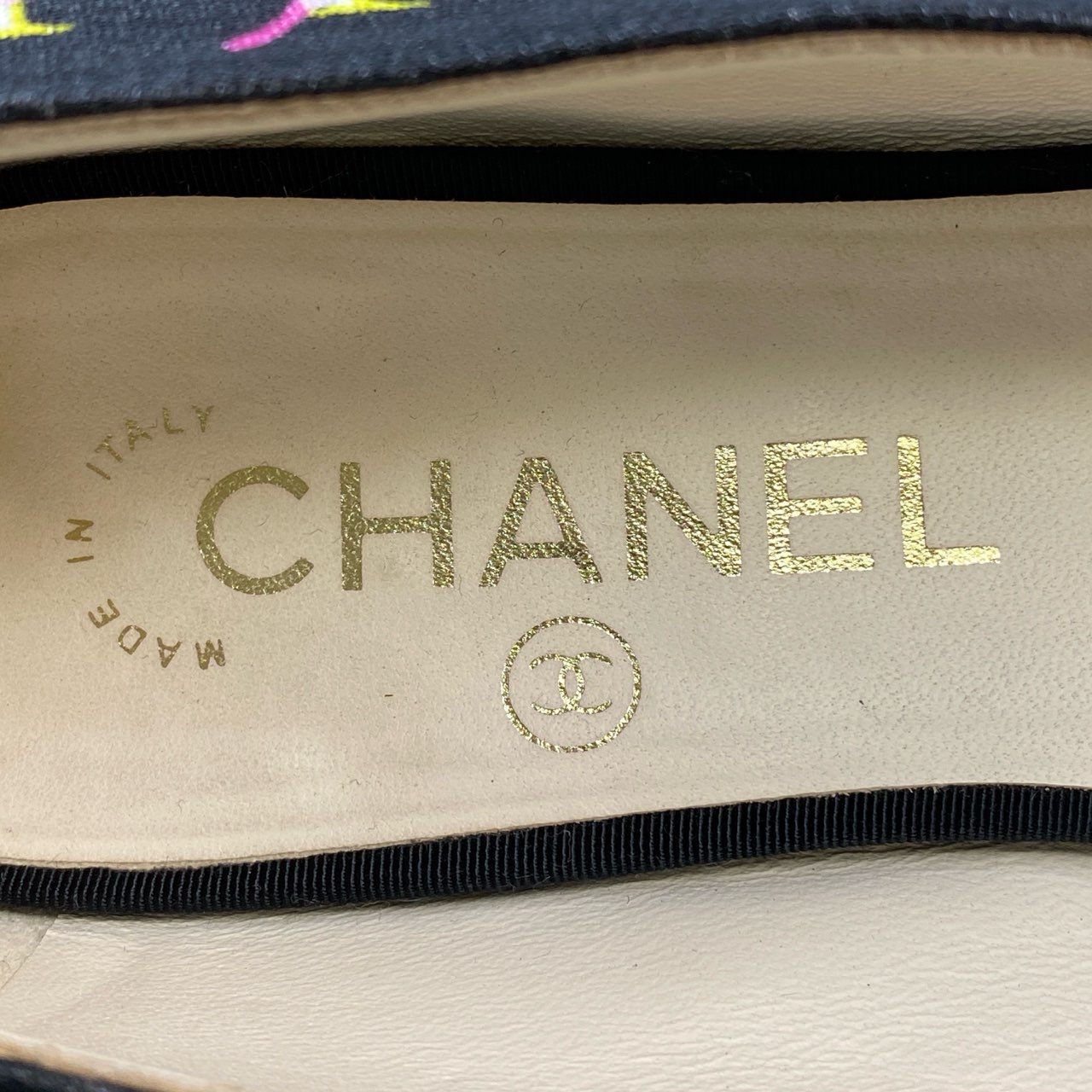 2i18 《美品》 CHANEL シャネル ココマーク ロゴフラットシューズ G34785 36 ブラック パンプス FLAT SHOES イタリア製t18r