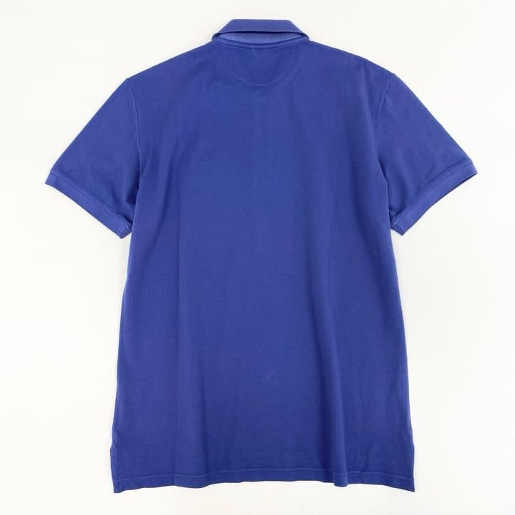 64g24 ISAIA イザイア 半袖ポロシャツ トップス コットンシャツ イタリア製 無地 メンズ 男性用 M パープル 綿100%_