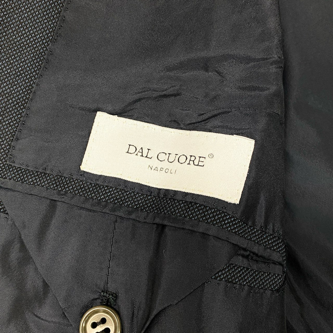 83i3 DAL CUORE NAPOLI ダルクオーレ ナポリ セットアップスーツ テーラードジャケット スラックスパンツ ビジネス フォーマル ネイビー メンズo07t