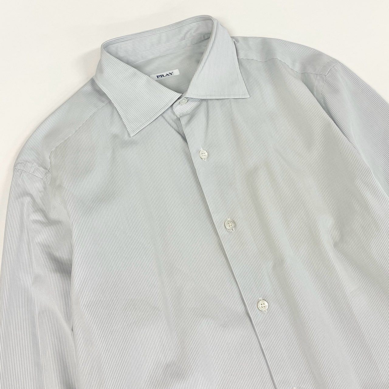 22f18 FRAY フライ 長袖シャツ メンズシャツ 長袖シャツ ストライプシャツ ドレスシャツ メンズ 男性用 ホワイト×ブルー